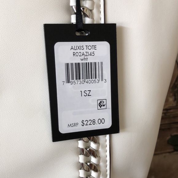 New…DKNY white shoulder bag…silver chains design front and back…lots of room - Picture 7 of 9